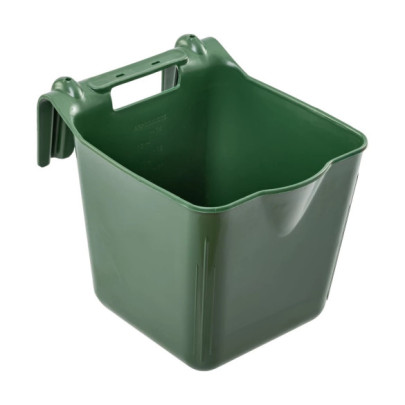 Кофа за хранене с конзола за окачване, квадратна форма, тъмнозелена, 13литра - изображение 1
