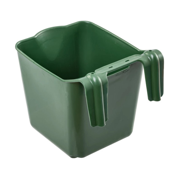 Кофа за хранене с конзола за окачване, квадратна форма, тъмнозелена, 13литра - изображение 2