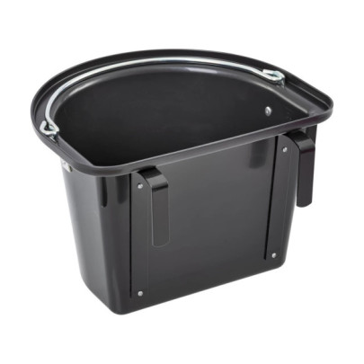 Кофа за хранене на коне, с конзола за окачване и дръжка, черна, 12литра - изображение 2