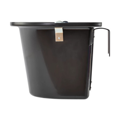 Кофа за хранене на коне, с конзола за окачване и дръжка, черна, 12литра - изображение 5