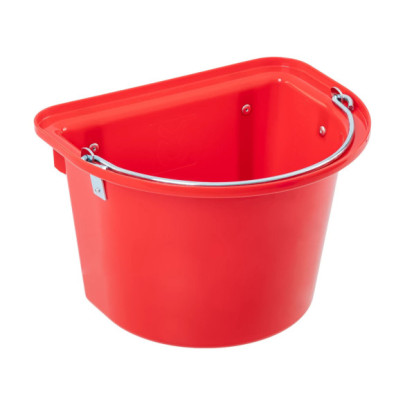 Кофа за хранене на коне, с конзола за окачване и дръжка, червена, 12литра - изображение 1