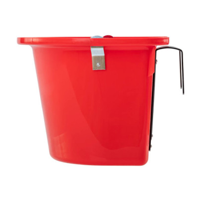Кофа за хранене на коне, с конзола за окачване и дръжка, червена, 12литра - изображение 5