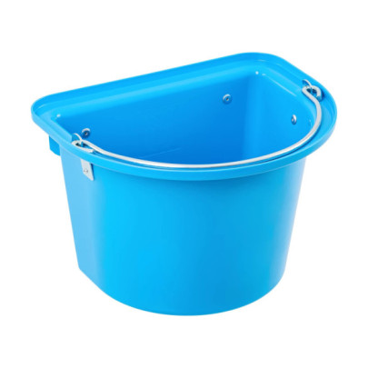Кофа за хранене на коне, с конзола за окачване и дръжка, синя, 12литра - изображение 1