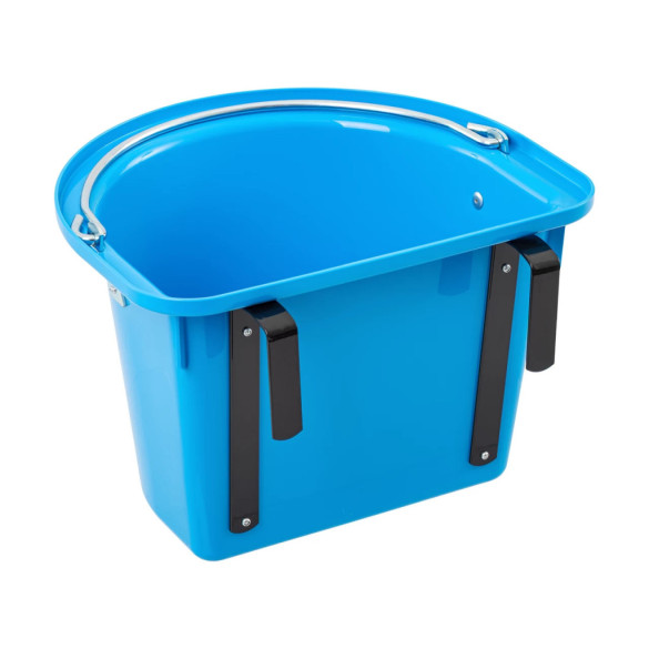 Кофа за хранене на коне, с конзола за окачване и дръжка, синя, 12литра - изображение 2