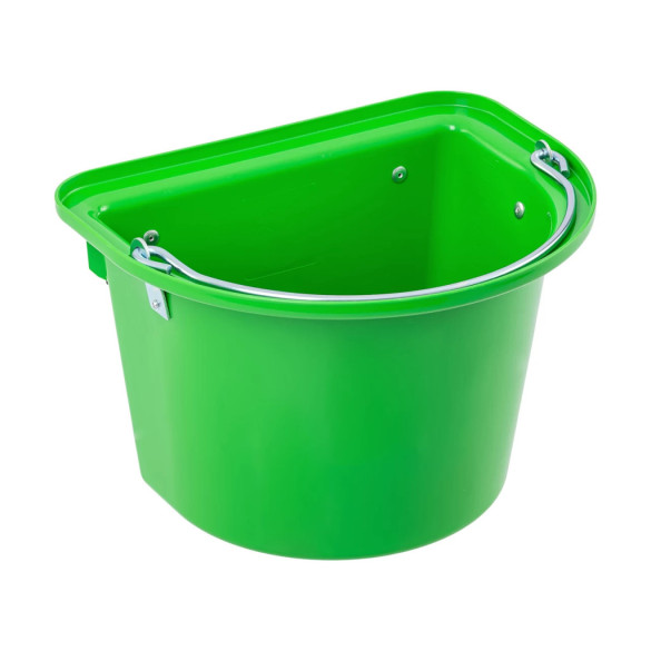 Кофа за хранене на коне, с конзола за окачване и дръжка, зелена, 12литра - изображение 1