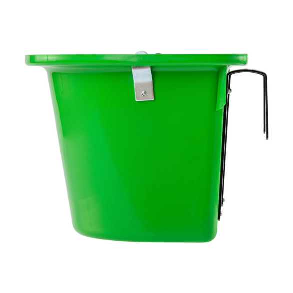 Кофа за хранене на коне, с конзола за окачване и дръжка, зелена, 12литра - изображение 5