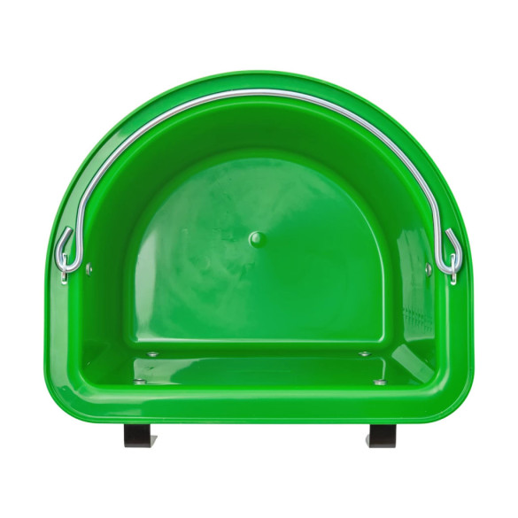 Кофа за хранене на коне, с конзола за окачване и дръжка, зелена, 12литра - изображение 6