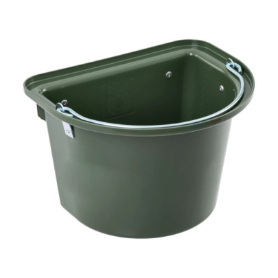 Кофа за хранене на коне, със скоби за окачване и дръжка, тъмно зелена, 12литра - изображение 1