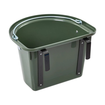 Кофа за хранене на коне, със скоби за окачване и дръжка, тъмно зелена, 12литра - изображение 2
