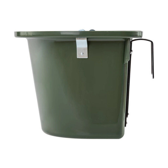 Кофа за хранене на коне, със скоби за окачване и дръжка, тъмно зелена, 12литра - изображение 5