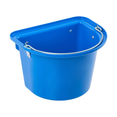 Кофа за хранене на коне, със скоби за окачване и дръжка, кралско синьо, 12литра - изображение 1