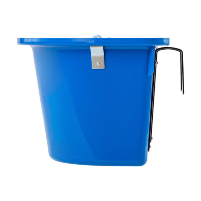 Кофа за хранене на коне, със скоби за окачване и дръжка, кралско синьо, 12литра - изображение 5