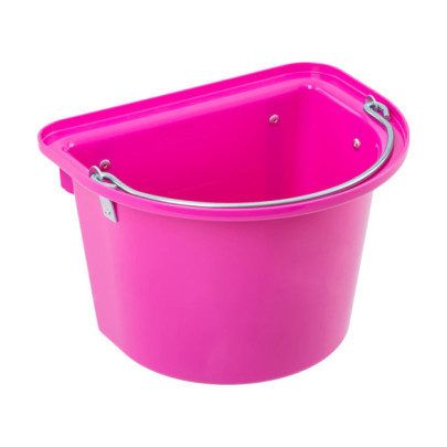 Кофа за хранене на коне, със скоби за закачване и дръжка, розова, 12литра - изображение 1