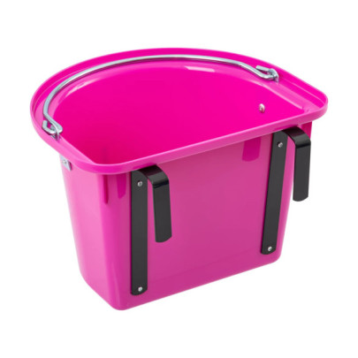 Кофа за хранене на коне, със скоби за закачване и дръжка, розова, 12литра - изображение 2