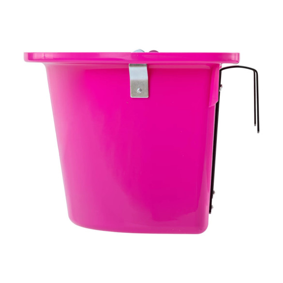 Кофа за хранене на коне, със скоби за закачване и дръжка, розова, 12литра - изображение 5