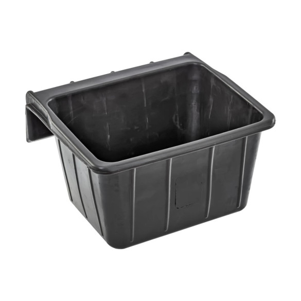 Правоъгълна гумена хранилка, черна, 20литра - изображение 1
