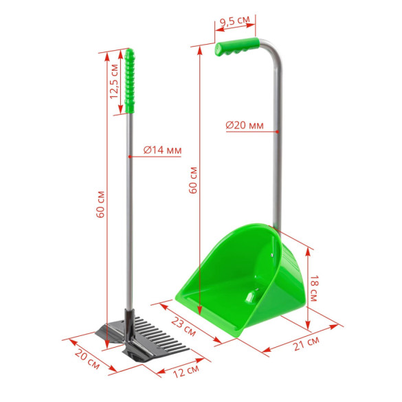 Лопата с гребло Mistboy Mini, зелена, 60см - изображение 4