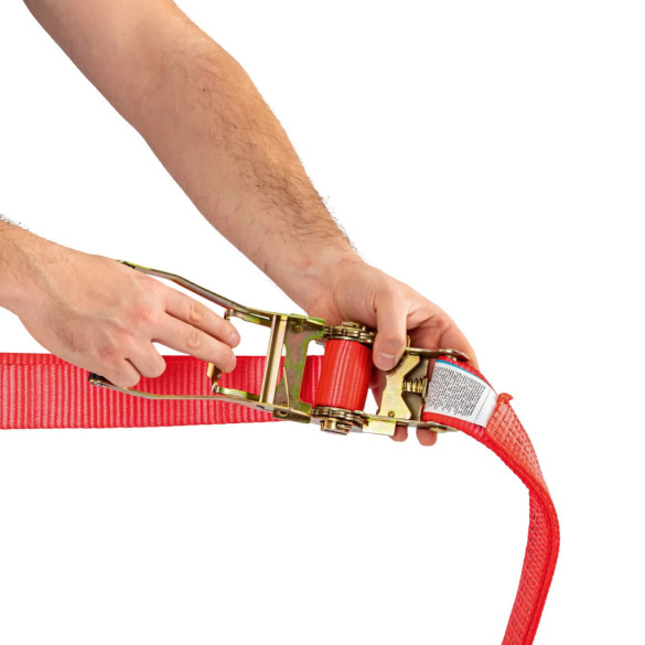 Колан за укрепване на товари с тресчотка, червен, 5000кг, 50мм × 8м - изображение 4