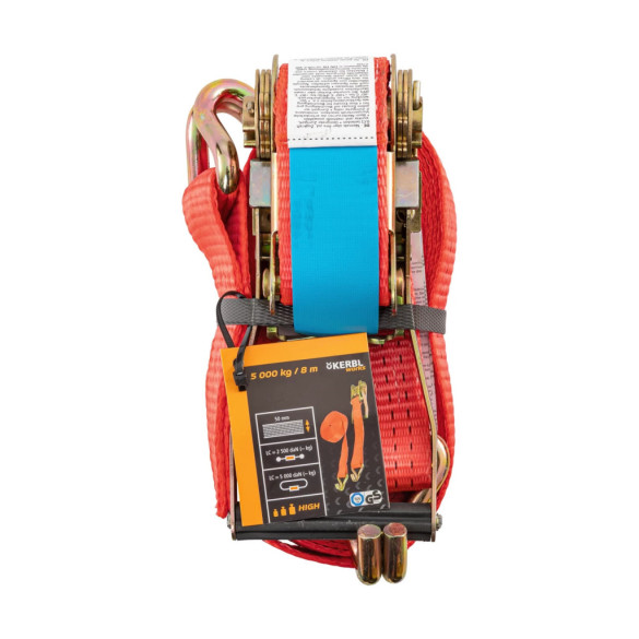 Колан за укрепване на товари с тресчотка, червен, 5000кг, 50мм × 8м - изображение 5