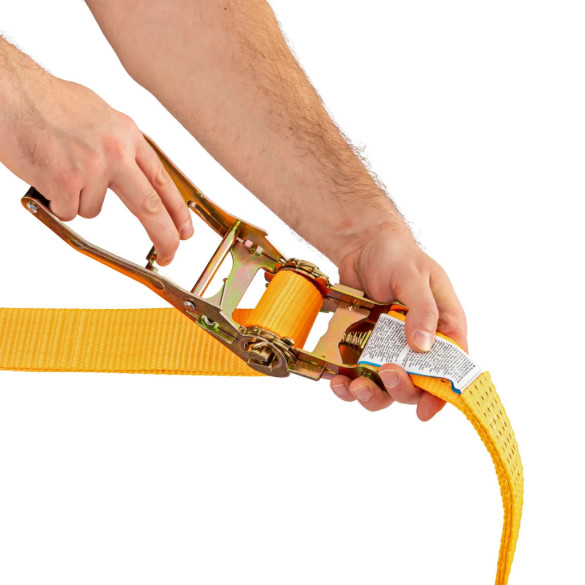 Колан за укрепване на товари с тресчотка, оранжев, 4000кг, 50мм × 6м - изображение 4
