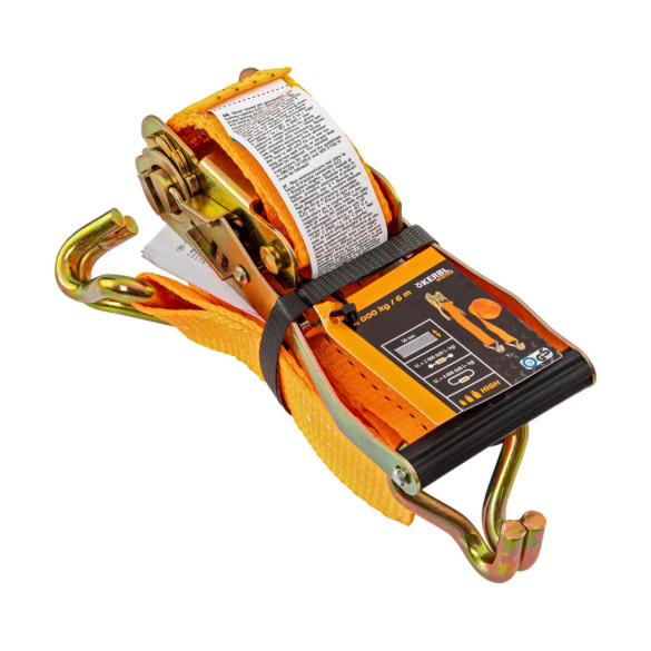 Колан за укрепване на товари с тресчотка, оранжев, 4000кг, 50мм × 6м - изображение 6