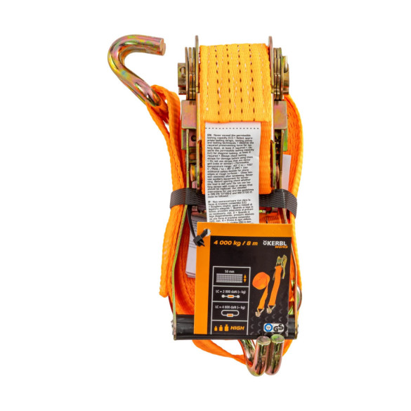 Колан за укрепване на товари с тресчотка, оранжев, 4000кг, 50мм × 8м - изображение 5