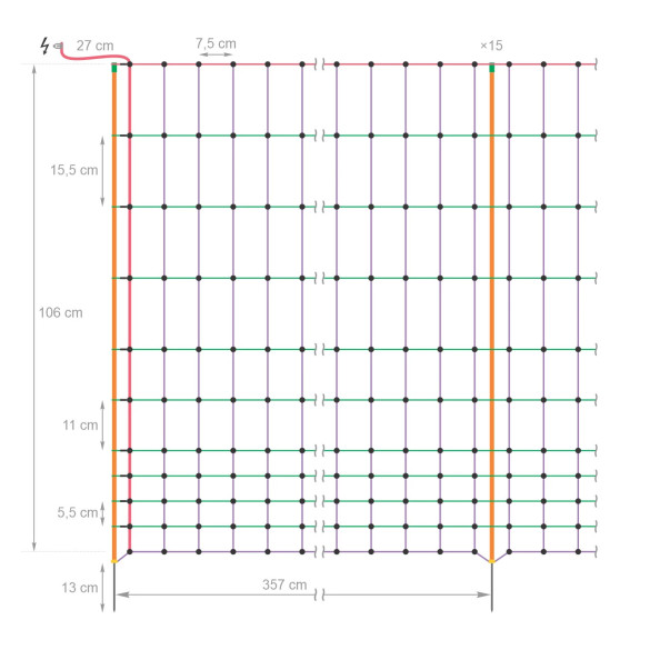 Мрежа за електропастир (електрическа ограда) за птици, 50 м × 106 см - изображение 2