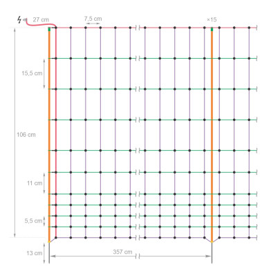 Мрежа за електропастир (електрическа ограда) за птици, 50 м × 106 см - изображение 2