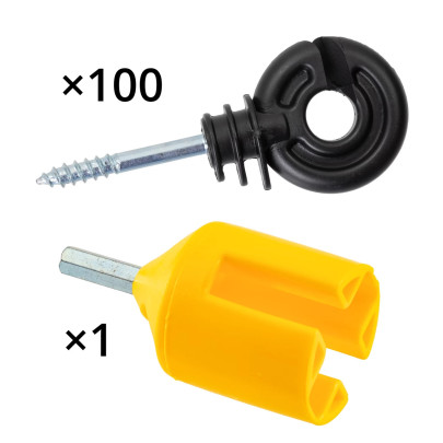 Изолатор тип пръстен, 100 бр. + адаптор за завиване - изображение 3