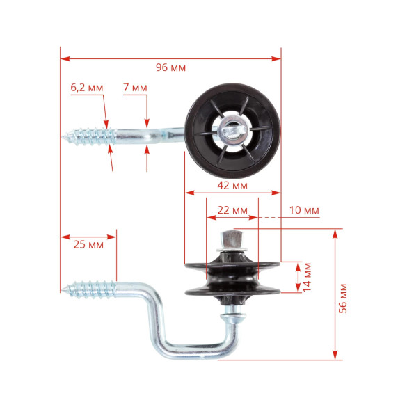 Ъглов изолатор, с винт за дърво - изображение 6