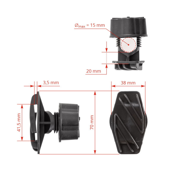 Изолатор за лента, монтаж върху метални стълбове, 10 бр. - изображение 5