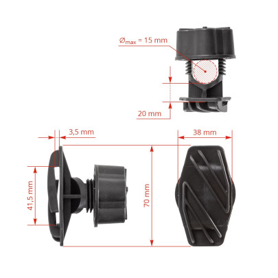 Изолатор за лента, монтаж върху метални стълбове, 10 бр. - изображение 5